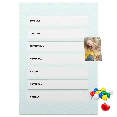 Panou din plută cu program săptămânal