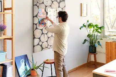 Panou de plută cu model butuci de lemn