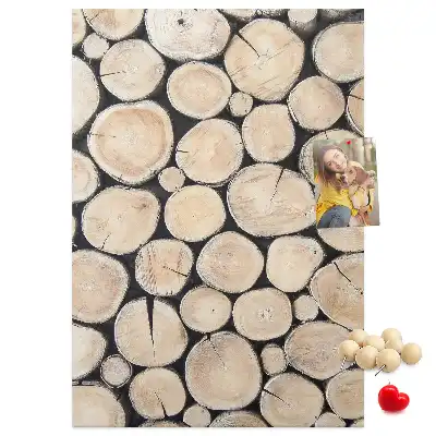 Panou de plută cu model butuci de lemn