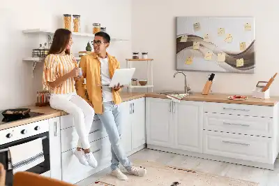 Panou din plută cu model abstract liniar