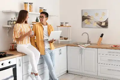 Panou din plută cu model abstract liniar