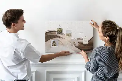 Panou din plută cu model abstract liniar