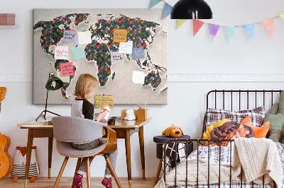 Hartă artistică a continentelor din plută