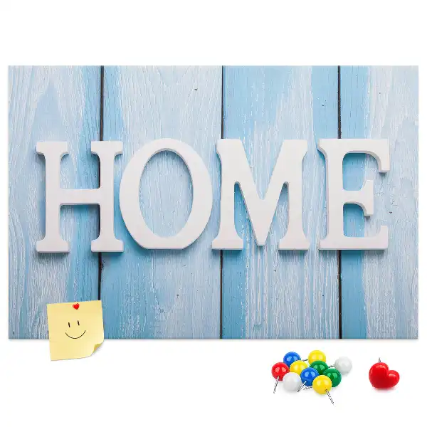 Tablă din plută cu inscripția Home