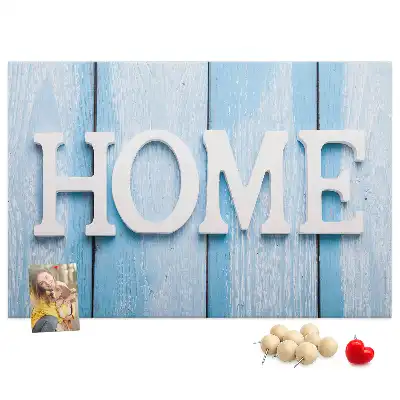 Tablă din plută cu inscripția Home