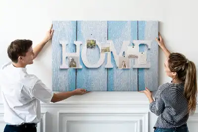 Tablă din plută cu inscripția Home