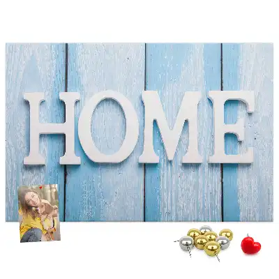 Tablă din plută cu inscripția Home