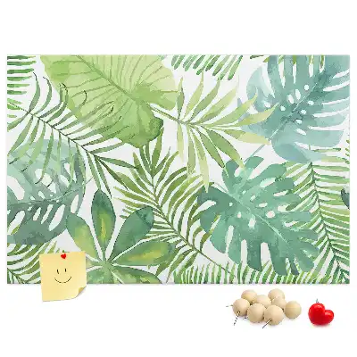Panou din plută cu imprimeu de frunze tropicale și compoziție vegetală