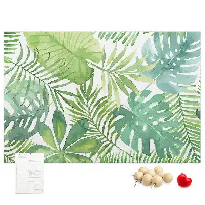 Panou din plută cu imprimeu de frunze tropicale și compoziție vegetală