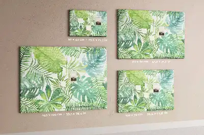 Panou din plută cu imprimeu de frunze tropicale și compoziție vegetală
