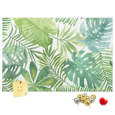 Panou din plută cu imprimeu de frunze tropicale și compoziție vegetală