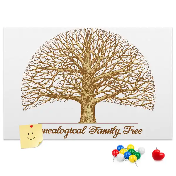 Tablou din plută cu design arbore genealogic vintage