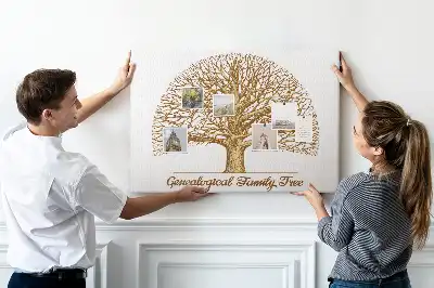 Tablou din plută cu design arbore genealogic vintage