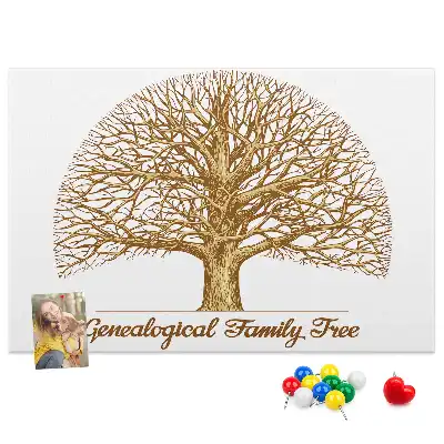 Tablou din plută cu design arbore genealogic vintage