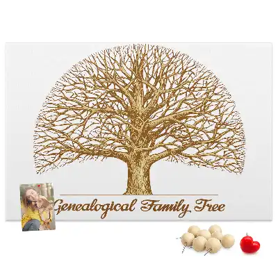 Tablou din plută cu design arbore genealogic vintage
