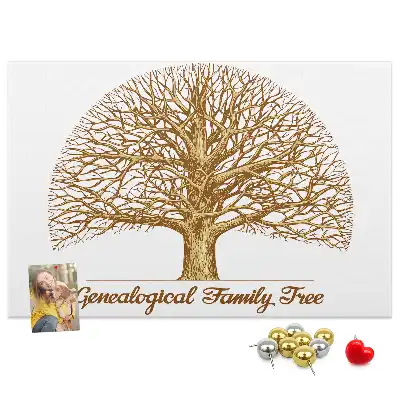 Tablou din plută cu design arbore genealogic vintage