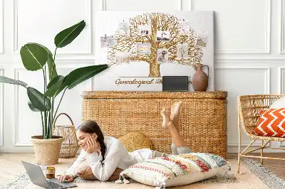Tablou din plută cu design arbore genealogic vintage
