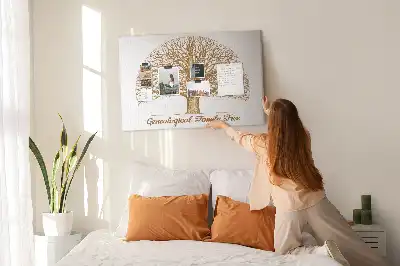 Tablou din plută cu design arbore genealogic vintage
