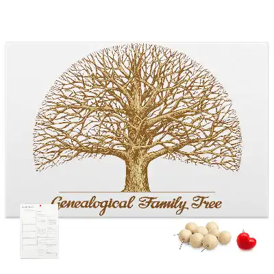 Tablou din plută cu design arbore genealogic vintage