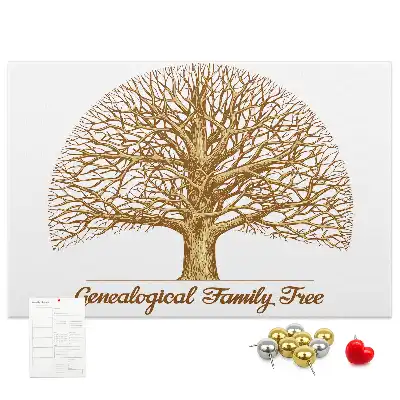 Tablou din plută cu design arbore genealogic vintage