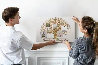 Tablou din plută cu design arbore genealogic vintage