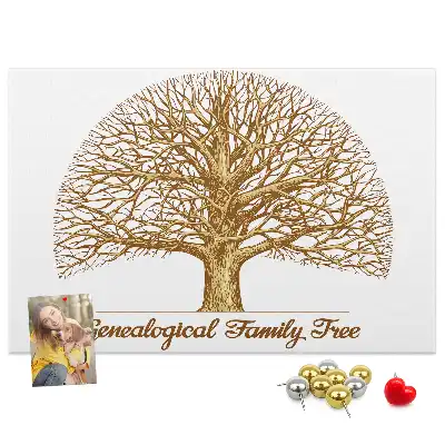 Tablou din plută cu design arbore genealogic vintage
