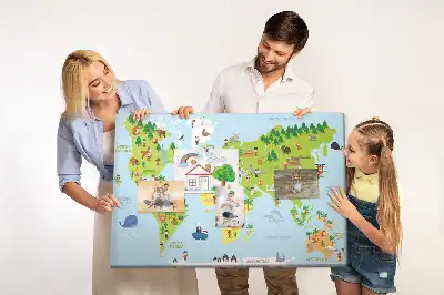 Panou din plută Hartă a lumii Culturi