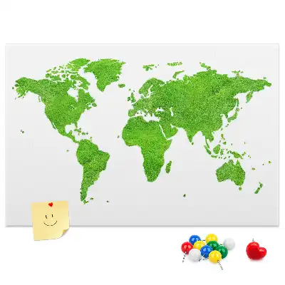 Panou din plută model Hartă iarbă verde