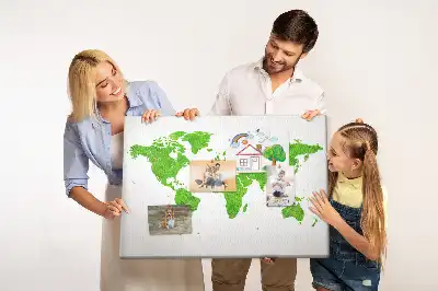 Panou din plută model Hartă iarbă verde
