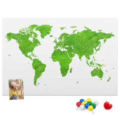 Panou din plută model Hartă iarbă verde