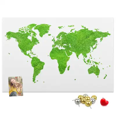 Panou din plută model Hartă iarbă verde