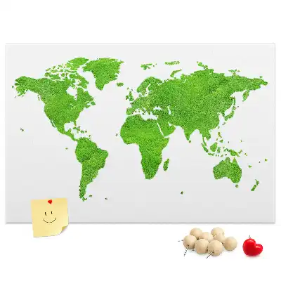 Panou din plută model Hartă iarbă verde
