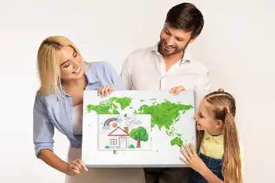Panou din plută model Hartă iarbă verde
