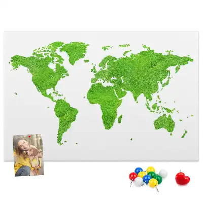 Panou din plută model Hartă iarbă verde