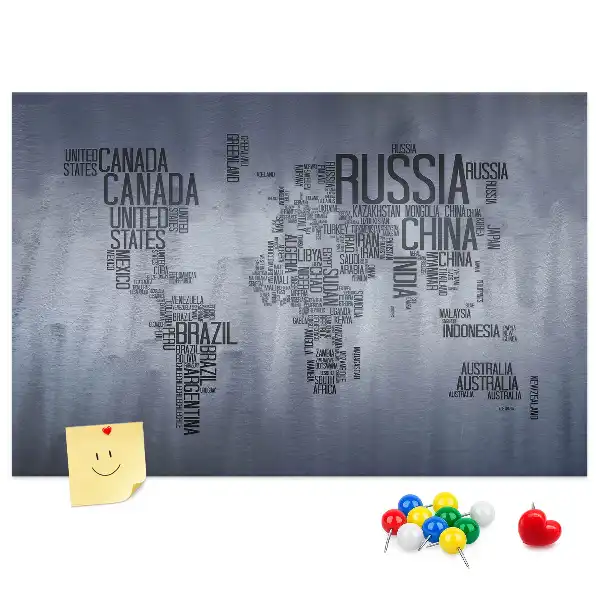 Panou din plută Țările lumii din litere