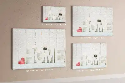 Tablă de plută cu design tipografic Home pentru peretele sufrageriei