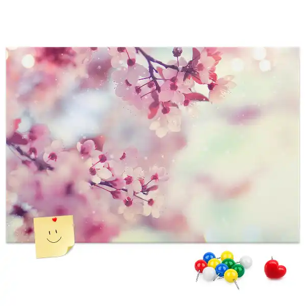 Panou din plută cu imprimeu flori de primăvară