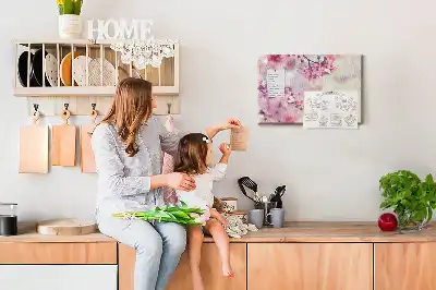 Panou din plută cu imprimeu flori de primăvară