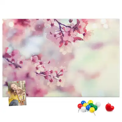 Panou din plută cu imprimeu flori de primăvară