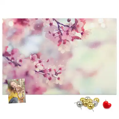 Panou din plută cu imprimeu flori de primăvară