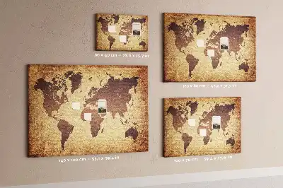 Tablou din plută cu hartă a lumii în stil cartografic vechi