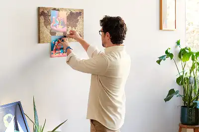 Tablou din plută cu hartă a lumii în stil cartografic vechi