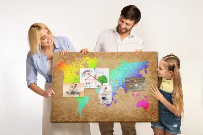 Panou din plută cu harta lumii