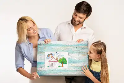 Panou din plută cu model de scânduri albastre