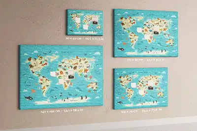 Hartă din plută cu ilustrații cu faună