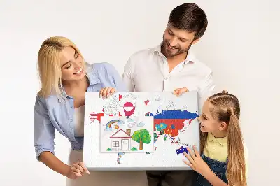 Hartă din plută cu steaguri naționale