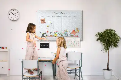 Tablă de plută tip calendar săptămânal pentru perete