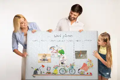 Tablă de plută tip calendar săptămânal pentru perete