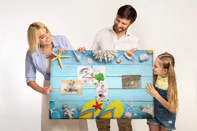 Tablă de plută cu imprimeu scoici și elemente de plajă