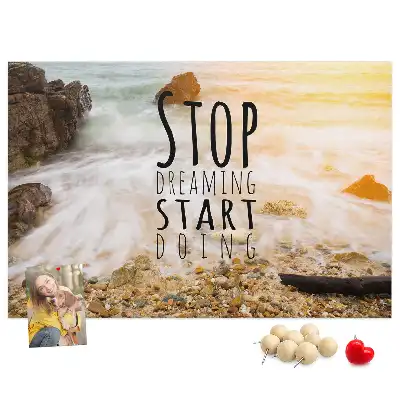 Tablă de plută cu mesaj motivațional